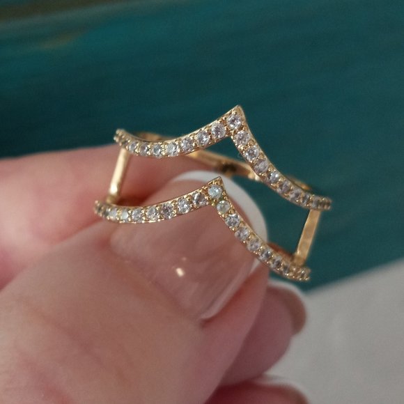 Jewelry - Gold Plated & Crystal Fashion Ring, 7